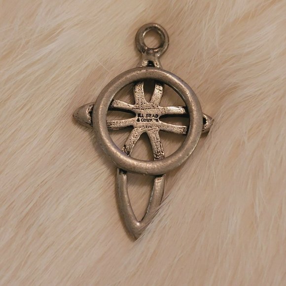 VIntage R I Bead and Comp Pewter Celtic Cross Pendant Charm Religious 6405 - Picture 6 of 7